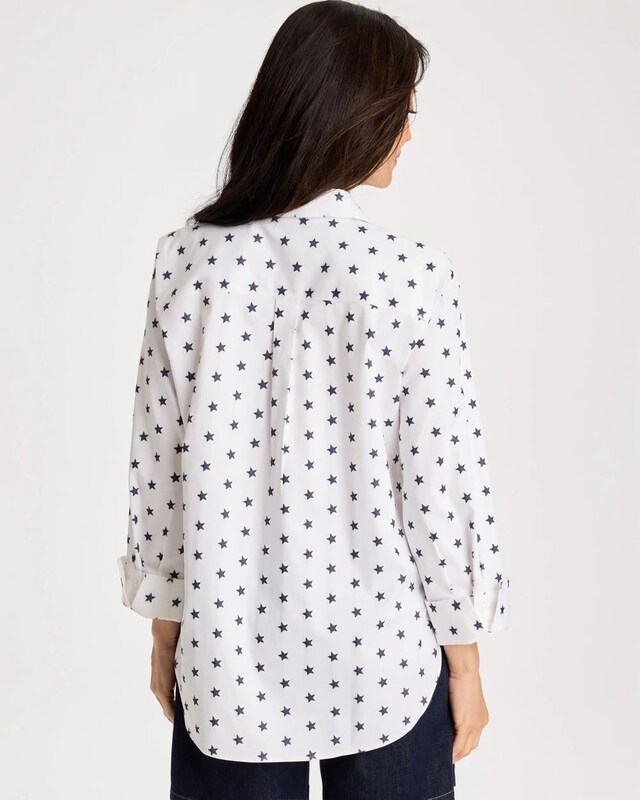 No Iron Stretch Jacquard Stars Shirt - image 3